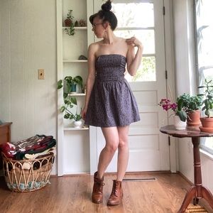 Floral strapless mini dress for summer